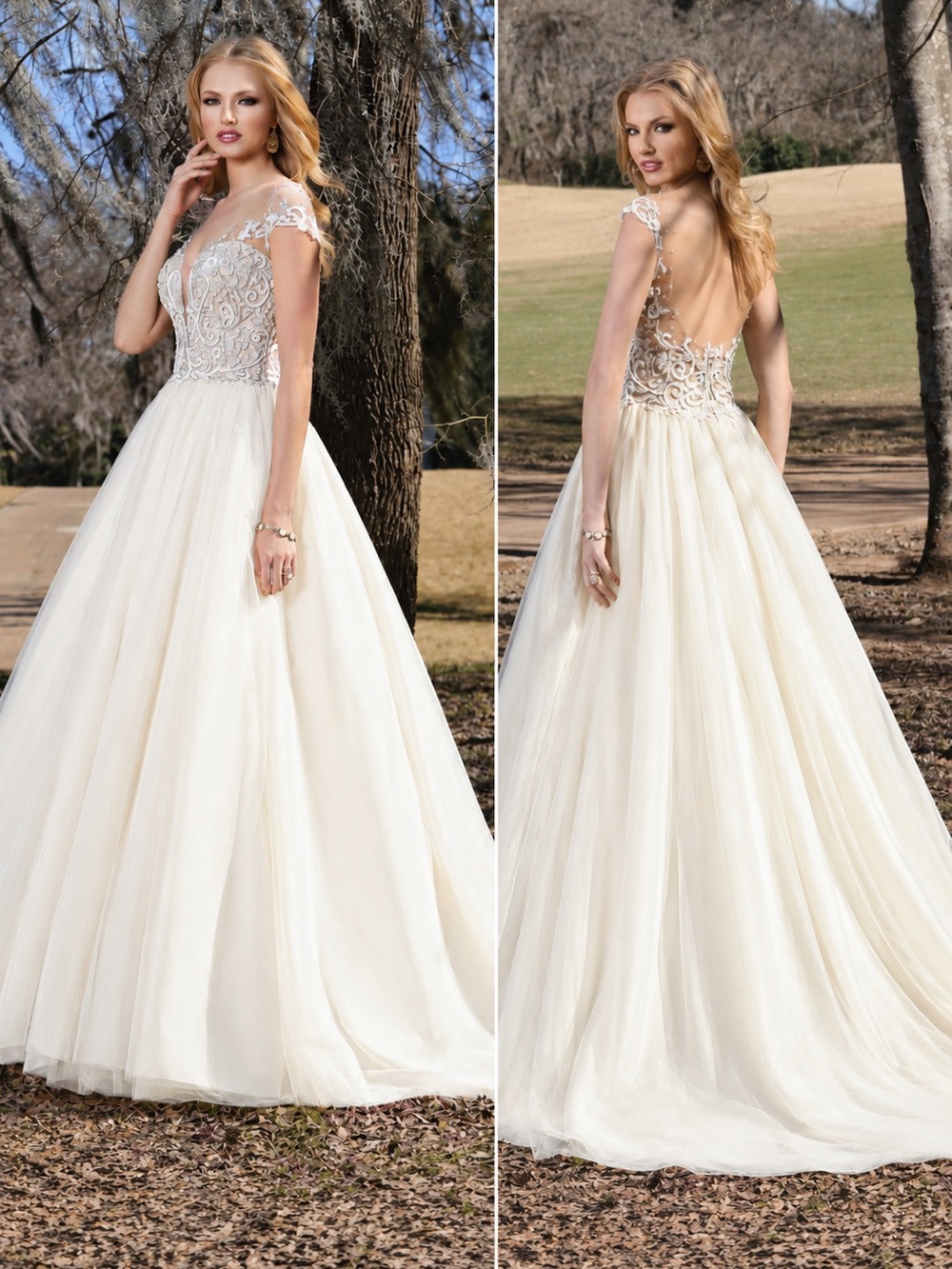 NWT Ashley & Justin Wedding Dress 10417, Ivory with Beaded Embellishment, sz 10